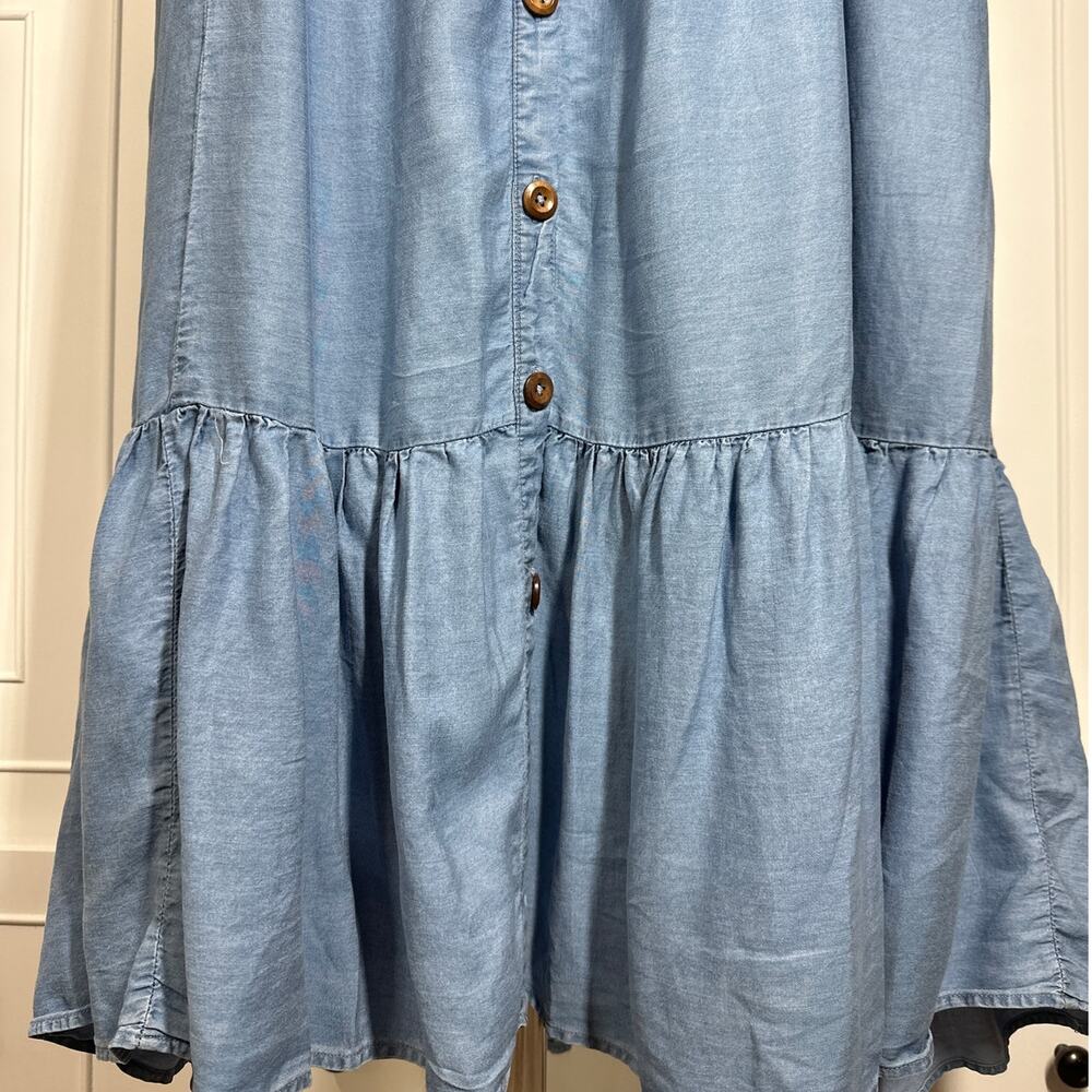 Torrid Tea Length Chambray Button Front Midi Dress Blue Sleeveless Sz 4X Casual - Picture 6 of 16